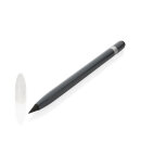 Tintenloser Stift aus Aluminium mit Radiergummi Farbe: grau