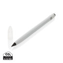 Tintenloser Stift aus Aluminium mit Radiergummi Farbe: weiß