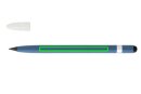 Tintenloser Stift aus Aluminium mit Radiergummi Farbe: blau