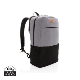 Moderner 15.6" USB & RFID Laptop-Rucksack, PVC-frei Farbe: schwarz