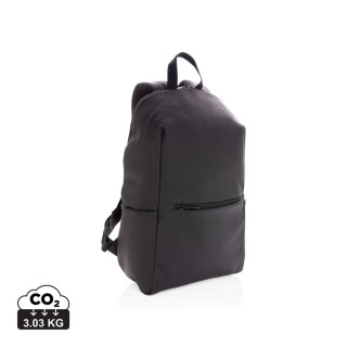 Schicker PU 15.6" Laptop-Rucksack Farbe: schwarz