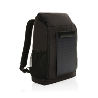 Pedro AWARE™ RPET Deluxe Rucksack mit 5W Solar Panel Farbe: schwarz