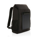 Pedro AWARE™ RPET Deluxe Rucksack mit 5W Solar Panel Farbe: schwarz