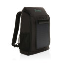 Pedro AWARE™ RPET Deluxe Rucksack mit 5W Solar Panel Farbe: schwarz