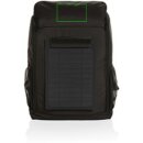 Pedro AWARE™ RPET Deluxe Rucksack mit 5W Solar Panel Farbe: schwarz