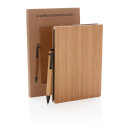 A5 Bambus Notizbuch & Stift Farbe: braun