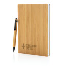 A5 Bambus Notizbuch & Stift Farbe: braun