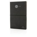 A5 Notizbuch aus recyceltem Leder Farbe: grau