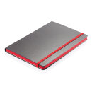 Deluxe Hardcover A5 Notizbuch mit coloriertem Beschnitt Farbe: rot, schwarz