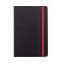 Deluxe Hardcover A5 Notizbuch mit coloriertem Beschnitt Farbe: rot, schwarz