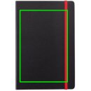 Deluxe Hardcover A5 Notizbuch mit coloriertem Beschnitt Farbe: rot, schwarz