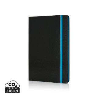 Deluxe Hardcover A5 Notizbuch mit coloriertem Beschnitt Farbe: blau, schwarz