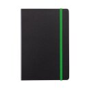 Deluxe Hardcover A5 Notizbuch mit coloriertem Beschnitt Farbe: grün, schwarz