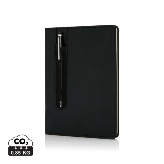 Basic Hardcover PU A5 Notizbuch mit Stylus-Stift Farbe: schwarz