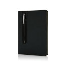 Basic Hardcover PU A5 Notizbuch mit Stylus-Stift Farbe: schwarz