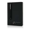 Basic Hardcover PU A5 Notizbuch mit Stylus-Stift Farbe: schwarz