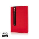 Basic Hardcover PU A5 Notizbuch mit Stylus-Stift Farbe: rot