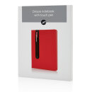 Basic Hardcover PU A5 Notizbuch mit Stylus-Stift Farbe: rot