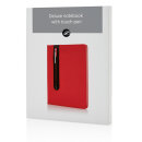 Basic Hardcover PU A5 Notizbuch mit Stylus-Stift Farbe: rot