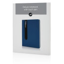 Basic Hardcover PU A5 Notizbuch mit Stylus-Stift Farbe: navy blau