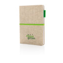 A5 Jute Notizbuch Farbe: grün, grün