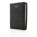Air 5W Wireless Charging Notizbuch A5 mit 5000 mAh Powerbank Farbe: schwarz
