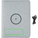 Air 5W Wireless Charging Notizbuch A5 mit 5000 mAh Powerbank Farbe: grau