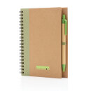 Kraft Spiral-Notizbuch mit Stift Farbe: grün