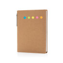 Haftnotizen im A6 Kraft-Booklet mit Stift Farbe: braun