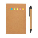 Haftnotizen im A6 Kraft-Booklet mit Stift Farbe: braun