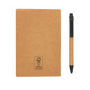 Haftnotizen im A6 Kraft-Booklet mit Stift Farbe: braun