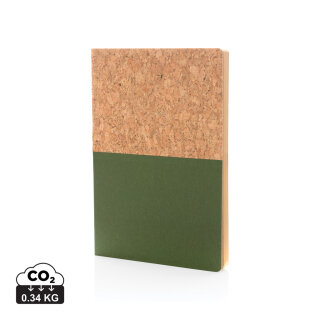 A5 Kork & Kraft Notizbuch Farbe: grün