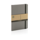 GRS-zertifiziertes rPET-A5-Notizbuch Farbe: grau, schwarz