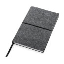 A5-Softcover-Notizbuch aus GRS zertifiert recyceltem Filz Farbe: schwarz