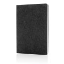 Phrase GRS-zertifiziertes A5-Notizbuch aus recyceltem Filz Farbe: schwarz