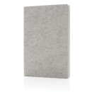 Phrase GRS-zertifiziertes A5-Notizbuch aus recyceltem Filz Farbe: grau
