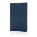 Phrase GRS-zertifiziertes A5-Notizbuch aus recyceltem Filz Farbe: blau