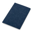 Phrase GRS-zertifiziertes A5-Notizbuch aus recyceltem Filz Farbe: blau