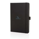 Sam A5 Notizbuch aus RCS zertifiziertem Lederfaserstoff Farbe: schwarz