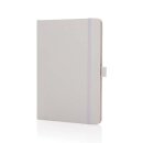 Sam A5 Notizbuch aus RCS zertifiziertem Lederfaserstoff Farbe: weiß