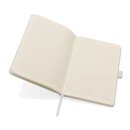 Sam A5 Notizbuch aus RCS zertifiziertem Lederfaserstoff Farbe: weiß