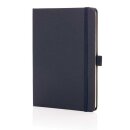 Sam A5 Notizbuch aus RCS zertifiziertem Lederfaserstoff Farbe: navy blau