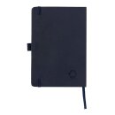 Sam A5 Notizbuch aus RCS zertifiziertem Lederfaserstoff Farbe: navy blau