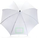 23" Impact AWARE™ RPET 190T Auto-Open Bambus-Schirm Farbe: weiß