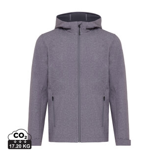 Iqoniq Makalu Herren Softshelljacke aus recyceltem Polyester Farbe: vulcano heather grey