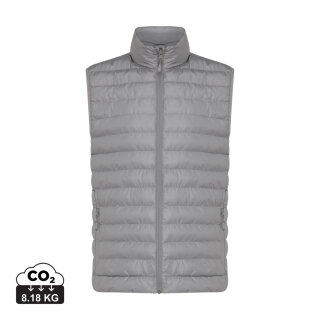 Iqoniq Meru Herren Bodywarmer aus recyceltem Polyester Farbe: Silbergrau