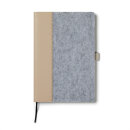 VINGA Albon A5-Notizbuch aus GRS recyceltem Filz Farbe: grau