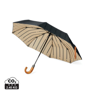 VINGA Bosler AWARE™ 21" faltbarer Schirm aus recyceltem PET Farbe: schwarz