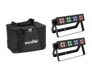 EUROLITE Set 2x LED Silent Bar 16x4W RGB/WW + Soft Bag