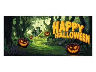 EUROPALMS Halloween Banner, Haunted Forest, 400x180cm